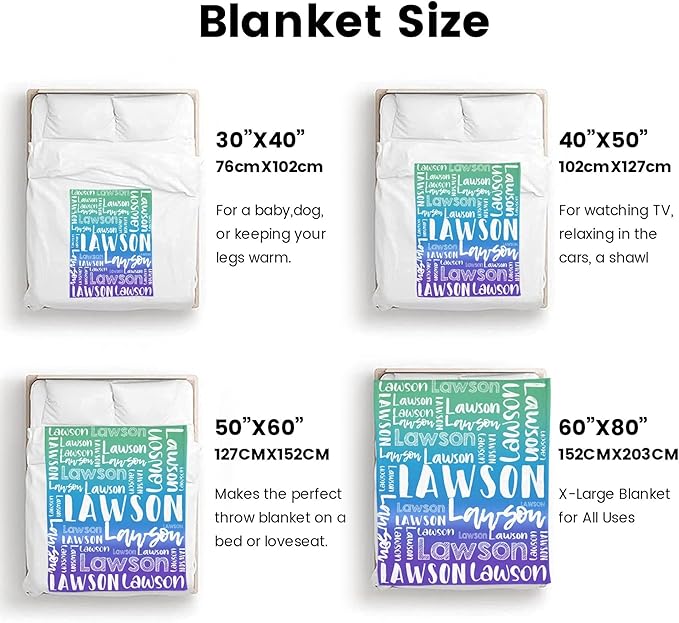 Dr.TOUGH Personalized Blankets with Name Customized Baby Blankets for Girls Boys Adults Monogrammed Blankets and Throws Christmas Birthday Mothers Valentines Day Gift (Z-Colorful 07, 60''×80'')