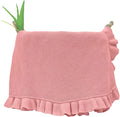 Ruffle Knit Blanket for Baby - 100% Luxury Soft Cotton Knit Warm Cozy Cuddle Stroller Crib Blanket for Newborns, Infants, & Toddlers (Rose Pink)