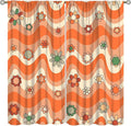 70s Boho Retro Curtains for Bedroom,Groovy Vintage Floral Rainbow Window Treatments Drapes for Kids Girls Window 52"" W X 84"" L, Style-6