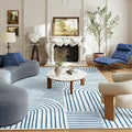 Lahome Abstract 6x9 Area Rugs, Soft Washable Rugs for Living Room Ultra-Thin Non Slip Dining Room Rug, Blue Rug Throw Large Carpet for Bedroom Office(6'x9',Blue/White)