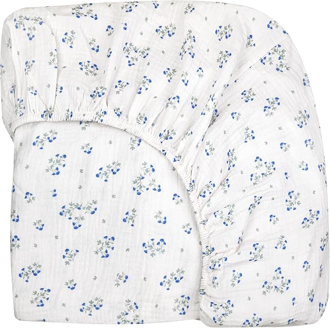 Extra Soft Muslin Fitted Crib Sheets 100% Organic Cotton Baby Crib Sheets for Standard Crib Mattress | 28 X 52 Inches