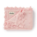 mimixiong Cotton Baby Blanket Knitted Crochet Receiving Crib Nursery Swaddling Blankets for Newborn Baby Boy Girl Pastel Pink 30x40 Inch (Pack of 1)…
