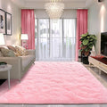 Pink Rug 8x10 - Non Slip Fluffy Rugs for Living Room - Cute Floor Rug for Girls Room Decor- Large Fuzzy Shag Carpet - Shaggy Rugs for Living Room Washable 8x10 Area Rugs Clearance
