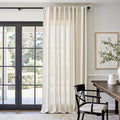 jinchan Beige Linen Blend Curtain 108 Inches Extra Long 1 Panel for Bedroom Living Room, Light Filtering 84 Inches Wide Natural Farmhouse Drape with Rod Pocket Back Tab (84W x 108L, Ecru)
