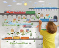Train Wall Decals for Kids by Lipastick - Educational Railroad Wall Stickers for Boys and Girls - Peel and Stick Locomotive, Carriage, Wagon Wall Decals for Nursery, Playroom, Bedroom Decor -M Size