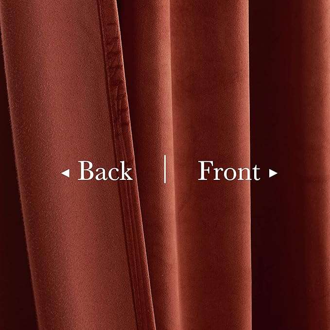 StangH Rust Red Theater Curtains, 120 inches Light Blocking Thermal Insulated Window Drapes for Living Room Privacy Room Divider Curtains, W52 x L120, 2 Panels