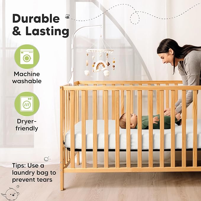 KeaBabies 2-Pack Fitted Crib Sheets for Boys, Girls, Baby - Soft Bamboo Viscose Cotton, 52x28 Standard Crib Mattress Sheets, Toddler Bed Mattress Cover, Gender Neutral, Breathable, Durable (Rose)
