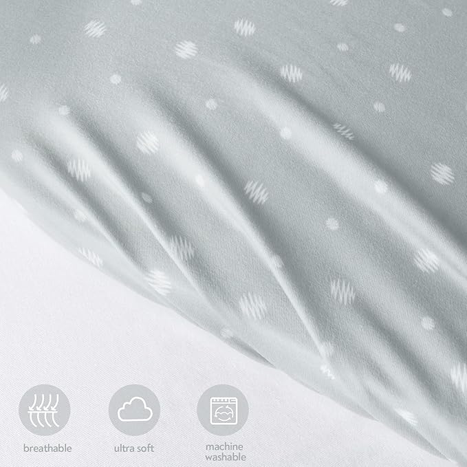 Baby Bassinet Sheets 15" x 30", Fit for Fisher Price Soothing Motions, Rock with Me, Soothing View, Luminate, Dream On Me Lacy, Regalo Baby Basics(Small) Bassinet, Ultra Soft,White & Grey Ball
