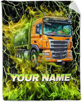 Boys Blanket Gifts Custom Garbage Truck Blankets for Toddler, Kids - Warm Lightweight Flannel Throws Stuff for Couch, Sofa & Living Room
