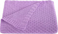 NTBAY Cable Knit Cooling Toddler Blanket, Soft and Breathable Baby Blanket 30x40 Inches Made from Rayon Derived from Bamboo for Crib, Stroller, Nursery, Light Purple
