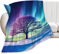 Tree of Life Blanket Arctic Tree Gifts for Girls Boys Woman Kids Aurora Borealis Lover Throw Blankets Soft Blanket Warm Fleece Flannel Plush Blankets for Bed Sofa Couch 60"x80"