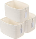 Cotton Rope storage Basket Bins Woven Basket for Organizing Shelves 14.5X9.5X9.3" Rectangle Decorative Baskets For storage Clothes Toys Books Towels Nursery basket organizer 3 pack white