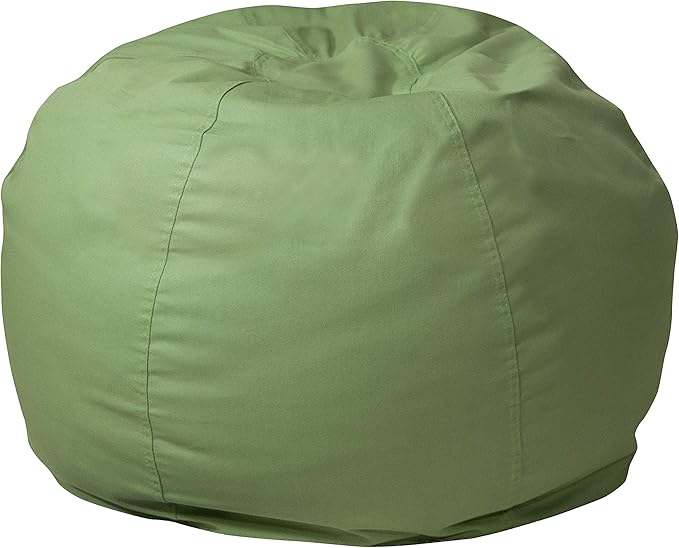 EMMA + OLIVER Small Solid Green Bean Bag Chair for Kids and Teens