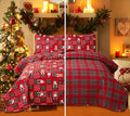 Buffalo Plaid Christmas Quilt Set - Twin Size Reversible Bed Set - Lightweight Quilt, Bedspread, Coverlet - Patchwork Bedding