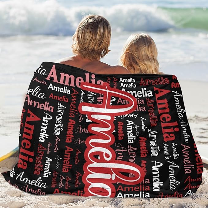 Dr.TOUGH Personalized Blanket for Adult Kids with Name Customized Blankets Personalized Throw Blanket for Christmas Birthday Gifts
