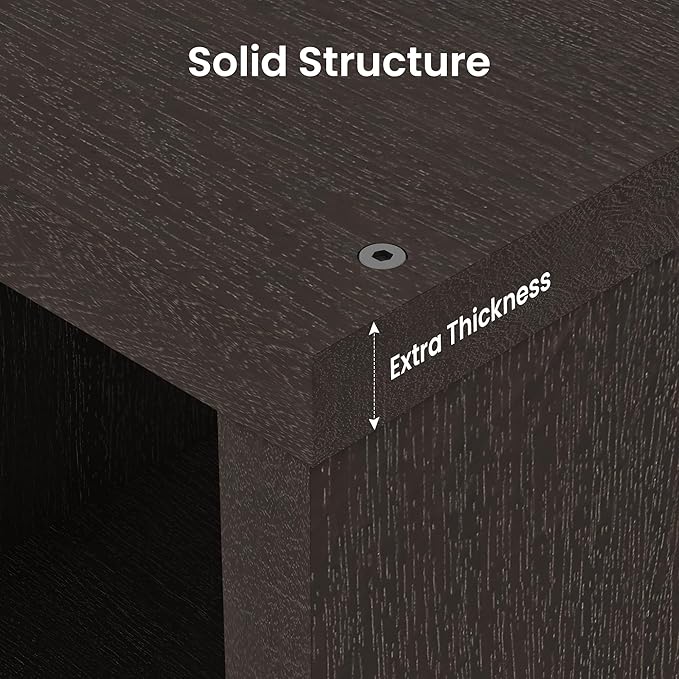 14.6" x 30" x 57.9" Eight Cubes Storage Shelf, Wooden Cube Storage Organizer with 8 Cubbies, 8 Cubbies Shelf for Bedroom, Office, Living Room, Playroom, Dark Brown