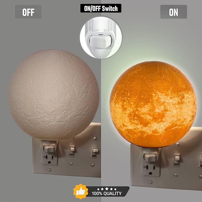 Moon Night Lights | Night Lamp LED Light | 3D Solar System NightLight, Planet Home Décor, Space Nursery, Kids Room, Space Gift, Birthday Gifts, Bedroom Decorations (Venus, 4 Inch)