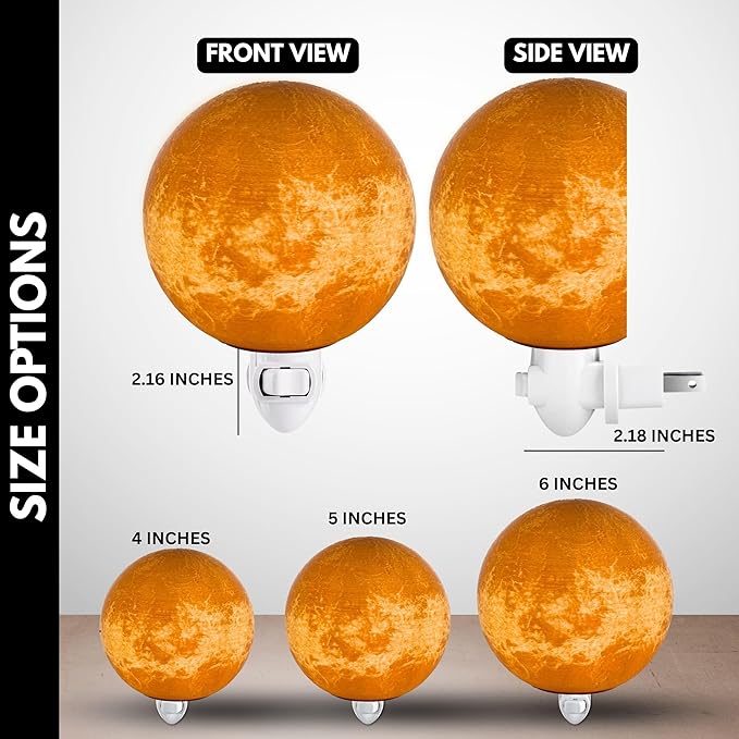 Moon Night Lights | Night Lamp LED Light | 3D Solar System NightLight, Planet Home Décor, Space Nursery, Kids Room, Space Gift, Birthday Gifts, Bedroom Decorations (Venus, 4 Inch)