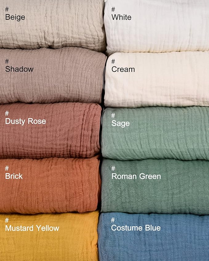 Crib Sheets for Boys Girl, Fitted Baby Toddler Bed Sheets 28" x 52", Neutral Muslin Cotton Crib Mattress Bedding Soft and Breathable Comfort (White)
