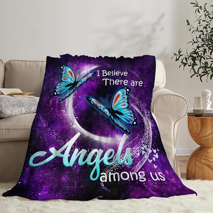 Tijuboni Butterfly Throw Blanket Blue Butterfly Gifts for Girls Boys Women Men Kids Adults Soft Flannel Fleece Blanket for Couch Sofa Bed Home Decor 60"x80"