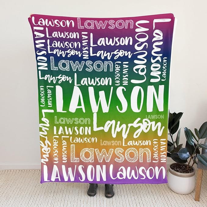 Dr.TOUGH Personalized Blankets with Name Customized Baby Blankets for Girls Boys Adults Monogrammed Blankets and Throws Christmas Birthday Mothers Valentines Day Gift (Z-Colorful 05, 40''×50'')