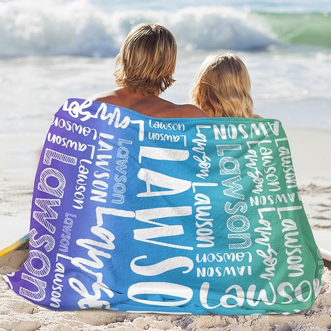Dr.TOUGH Personalized Blankets with Name Customized Baby Blankets for Girls Boys Adults Monogrammed Blankets and Throws Christmas Birthday Mothers Valentines Day Gift (Z-Colorful 07, 30''×40'')