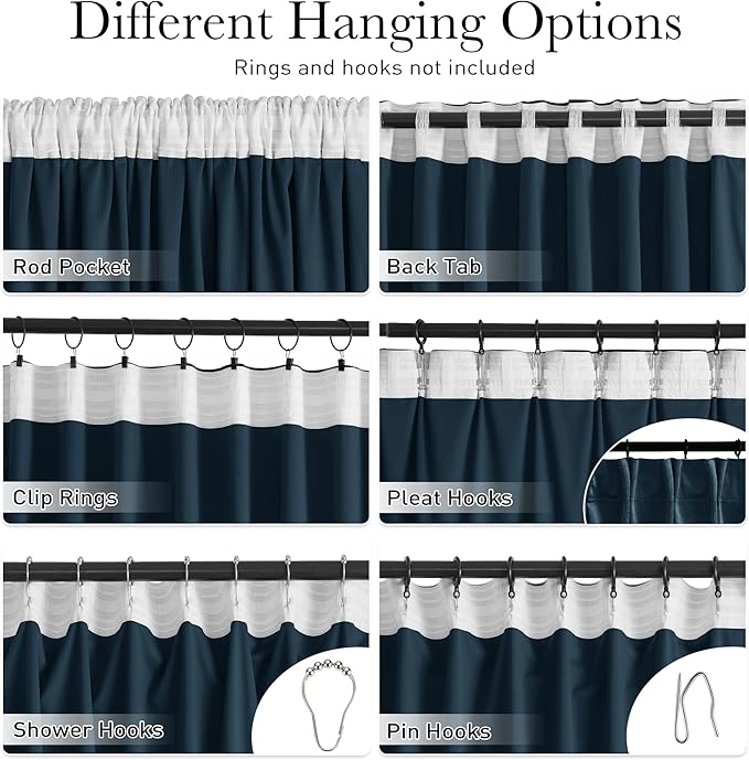 StangH Velvet Curtains 132 inches Long Navy Blue High Ceiling Tall Curtains Back Tab Blackout Thermal Insulated Window Drapes for Living Dining Room Office, W52 x L132, 2 Panels
