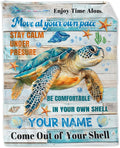 Personalized Sea Turtle Blanket for Girls - 40" x 50" Inches Cartoon Throw Blanket for Boys - Colorful Soft Cozy Throws for Sofa, Crib & Bed