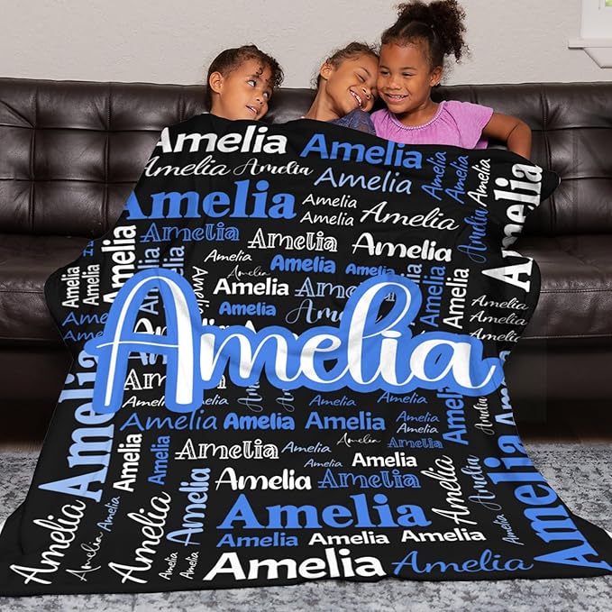 Dr.TOUGH Personalized Blanket for Adult Kids with Name Customized Blankets Personalized Throw Blanket for Christmas Birthday Gifts