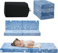 MeMoreCool Foldable Floor Mattress for Kids, Glow Toddler Nap Mat for Sleeping and Daycare, Portable Trifold Futon Mattress Floor Bed, Blue Space
