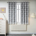 MYSKY HOME Grey Curtains for Bedroom 63 Inch Long Curtains for Kids Room Double Layer Nursery Curtains White Pom Pom Sheer Dining Room Grommet Room Darkening Window Curtains 2 Panels Set, 52 x 63 in