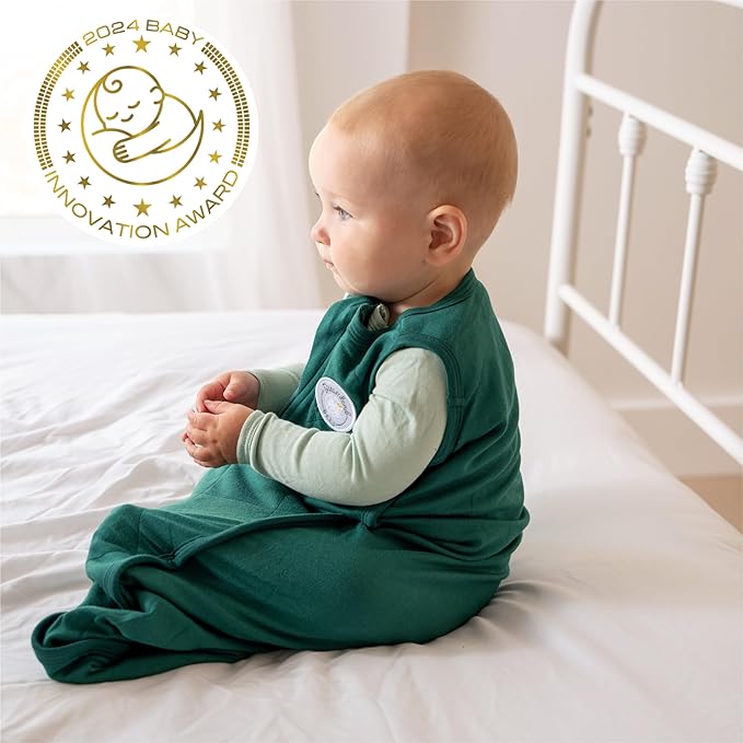 Dreamland Baby Lightweight Bamboo Viscose Sleep Sack (12-24 Months). 1.0 TOG Ultra Soft Blanket w/ 2-Way Zipper. 95% Viscose, 5% Spandex (Forest). Mom-Owned US Business, Premium Materials
