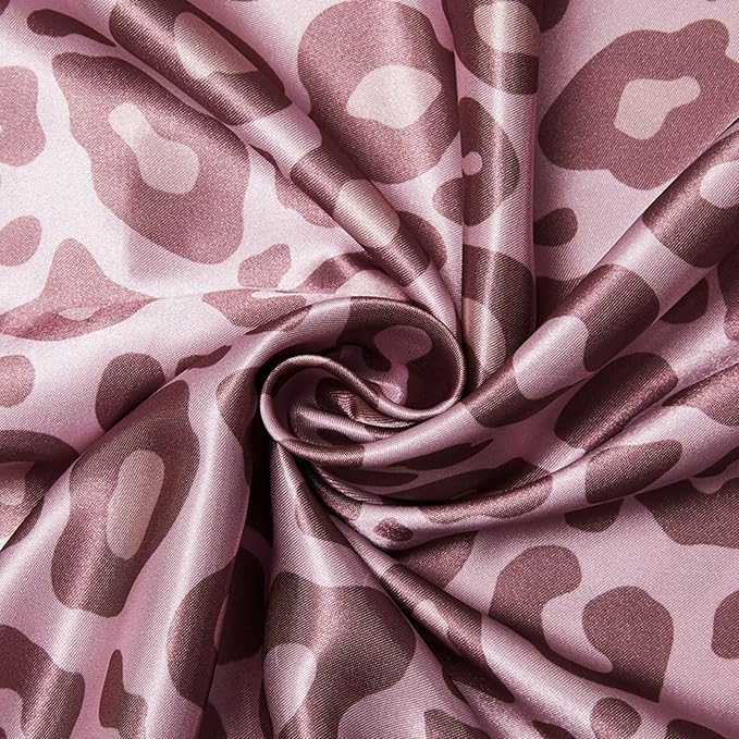Silky Satin Toddler Pillowcases Pack of 2, 13x18 Inches Pink Leopard Travel Pillowcases with Envelope Closure, Small Kids Pillow Cases Covers