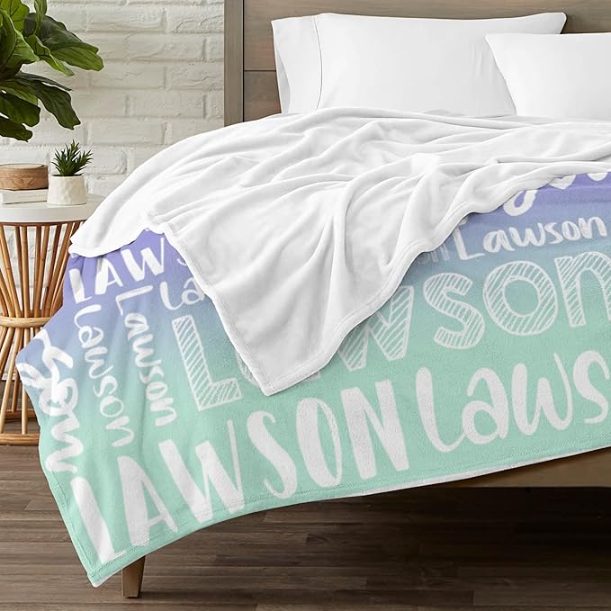 Dr.TOUGH Personalized Blankets with Name Customized Baby Blankets for Girls Boys Adults Monogrammed Blankets and Throws Christmas Birthday Mothers Valentines Day Gift (Z-Colorful 03, 60''×80'')