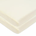American Baby Company 2 Pack 100% Natural Cotton Fitted Mini Crib Sheets 38" x 24" - Soft & Breathable Small Nesting Portable Sheets, Fits Pack N Play Mattresses, Cream, for Boys & Girls