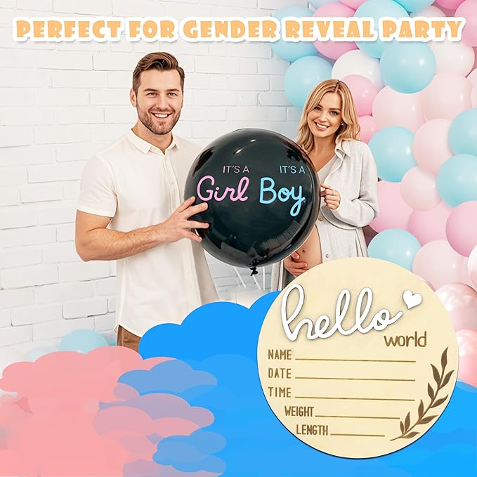 Hello World Newborn Sign, 5.9 Inch Baby Announcement Sign Welcome Board Wooden Name Birth Announcement Plaque for Baby Shower Photo Props Hospital Nursery