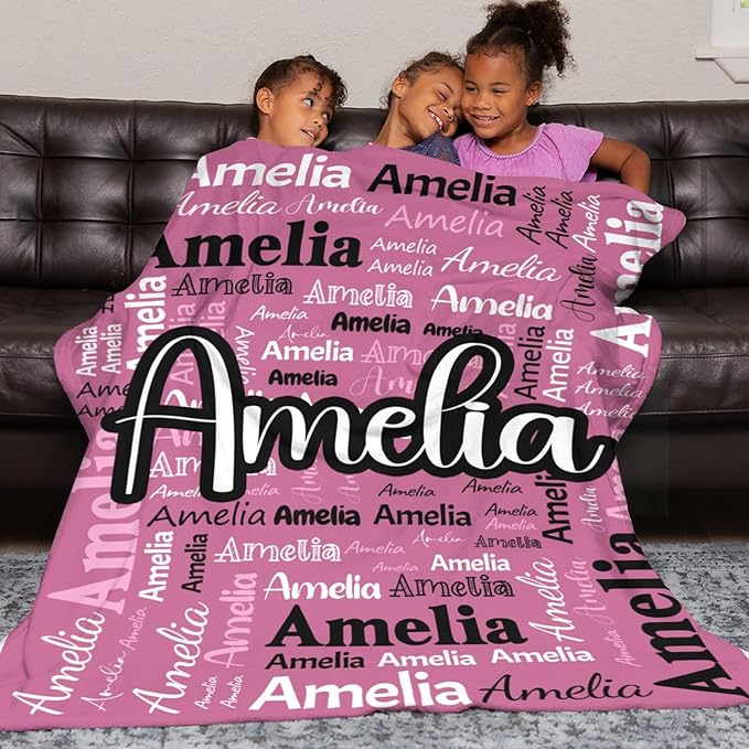 Dr.TOUGH Personalized Blanket for Adult Kids with Name Customized Blankets Personalized Throw Blanket for Christmas Birthday Gifts