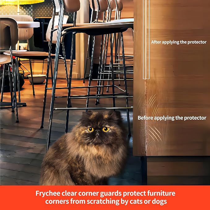 Clear Self-Adhesive Wall Corner Protectors-4 PCS of Corner Guards & Edge Protector for Baby, Furniture, Door, Tables, Cover Sharp Furniture, Easy to Install (3cmx120cm/1.18inx47.2in)