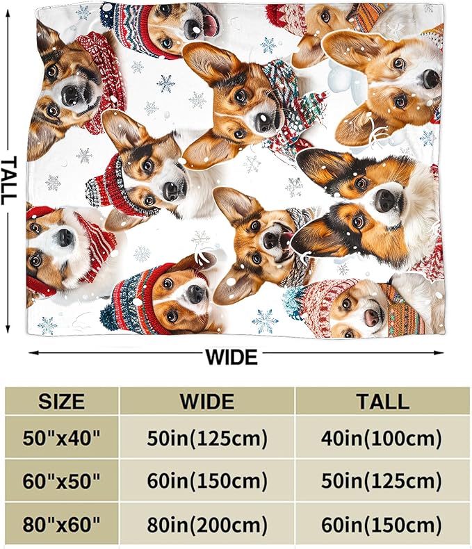 Corgi Blanket Funny Corgi Dog Gifts for Girls Boys Woman Kids Cute Corgis Lover Bear Throw Blankets Soft Blanket Warm Fleece Flannel Plush Blankets for Bed Sofa Couch 50"x60"