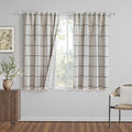 MYSKY HOME 100% Blackout Plaid Farmhouse Linen Curtains 54 Inch Long 2 Panels Set Double Layer Windowpane Drapes Thermal Insulated Privacy Protection Rod Pocket Back Tab, 52" W, Black