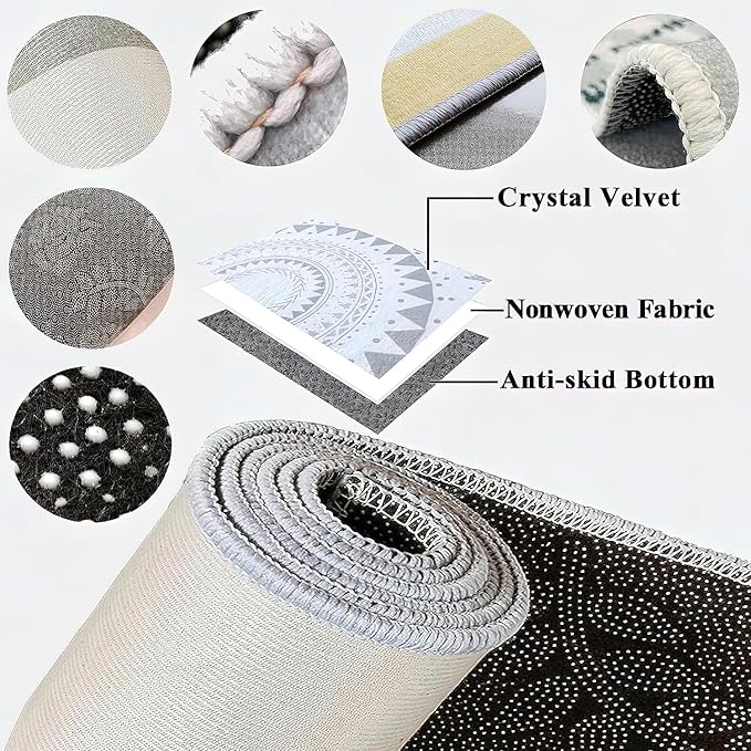 Kids Piano Music Area Rug, 3x4ft, Black and White Keys Musical Notes Design Rug, Music Classroom Decorative Floor Mats, Non-Slip Washable Indoor Carpet for Children's Bedroom Playroom Nursery