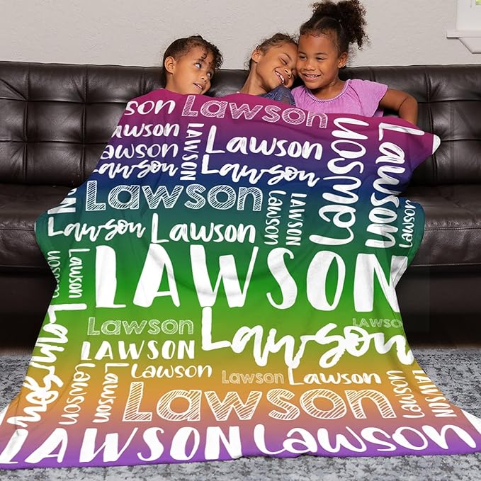Dr.TOUGH Personalized Blankets with Name Customized Baby Blankets for Girls Boys Adults Monogrammed Blankets and Throws Christmas Birthday Mothers Valentines Day Gift (Z-Colorful 05, 50''×60'')