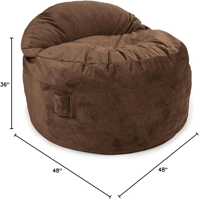 CordaRoy's NEST Gaming Bean Bag Chair-Convertible Bean Bag Chair -Washable Chenille Cover with Pockets for Remote, Controllers-for Living Room,Basement-Queen Size-Espresso|Made in The USA