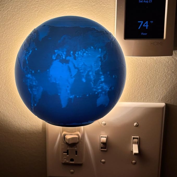 Earth Night Lights | 4" Earth Night Lamp LED Light | 3D Solar System NightLight, Planet Home Décor, Space Nursery, Globe Lamp Kids Room, Space Gift, Birthday Gifts, Bedroom Decorations