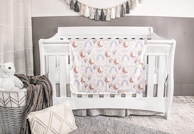 Top Tots Deluxe Minky Baby Blanket - Moon Bears, 40 x 29 Inch White