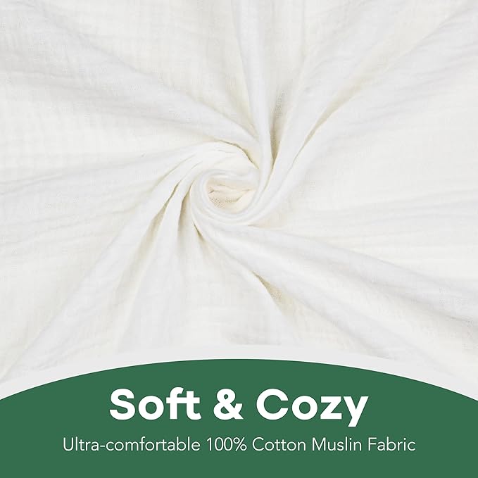 Extra Soft Muslin Fitted Crib Sheets 100% Organic Cotton Baby Crib Sheets for Standard Crib Mattress | 28 X 52 Inches