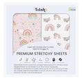 TotAha Premium Soft Pack n Play Sheets, Super Stretchy Jersey Knit Mini Crib Sheets Fitted, Silky Comfort Pack and Play Mattress Sheets, 2 Pack (Rainbow)