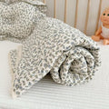 BuLuTu Blue Flower Design Toddler Blanket for Girls Boys Chic Shabby Floral Crib Quilt Soft Lightweight Gauze Cotton Toddler Comforter, All Seasons, Blue Floral Pattern, 60x78 Inches