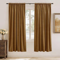 StangH Velvet Curtains Gold Brown Thermal Insulated Room Darkening Drapes for Bedroom Living Room Home Theater Decorative Privacy Protect Window Treatment with Back Tab, Set of 2, 52x72 Inches