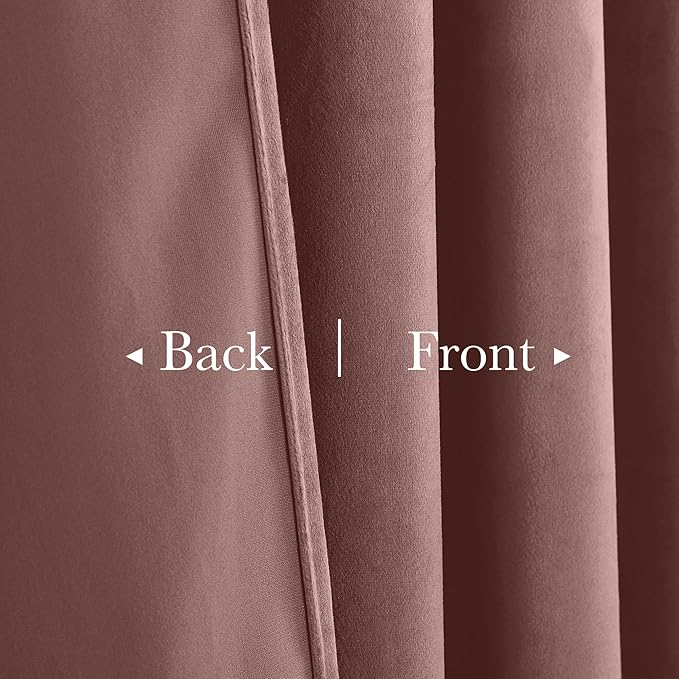 StangH Wild Rose Pink Curtains 100 inches Long Back Tab Thermal Insulated Light Reducing Drapes for Sliding Door Living Room Home Decoration for Bedroom, W52 x L100, 2 Panels